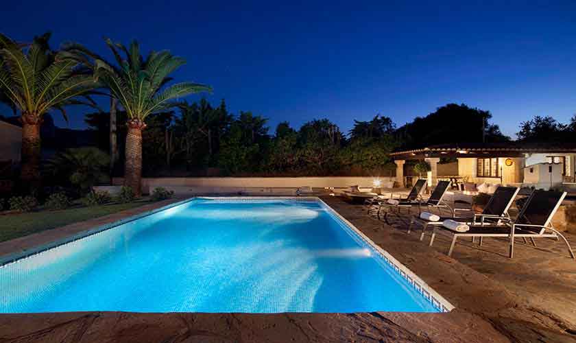 Pool bei Nacht Finca Mallorca PM 3991